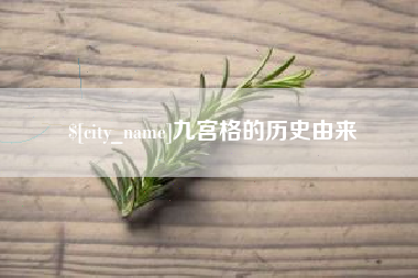 天津九宫格的历史由来