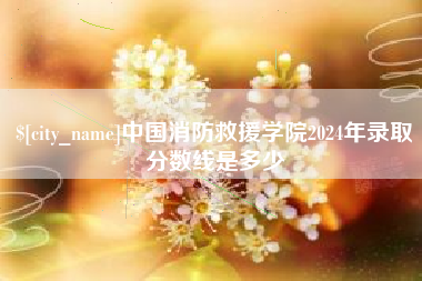 天津中国消防救援学院2024年录取分数线是多少