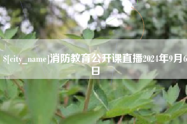 天津消防教育公开课直播2024年9月6日