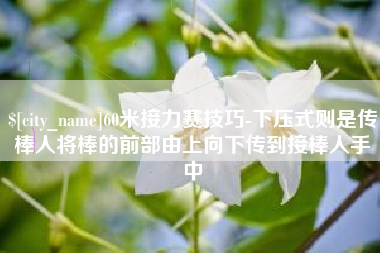 天津60米接力赛技巧-下压式则是传棒人将棒的前部由上向下传到接棒人手中