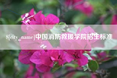 天津中国消防救援学院招生标准